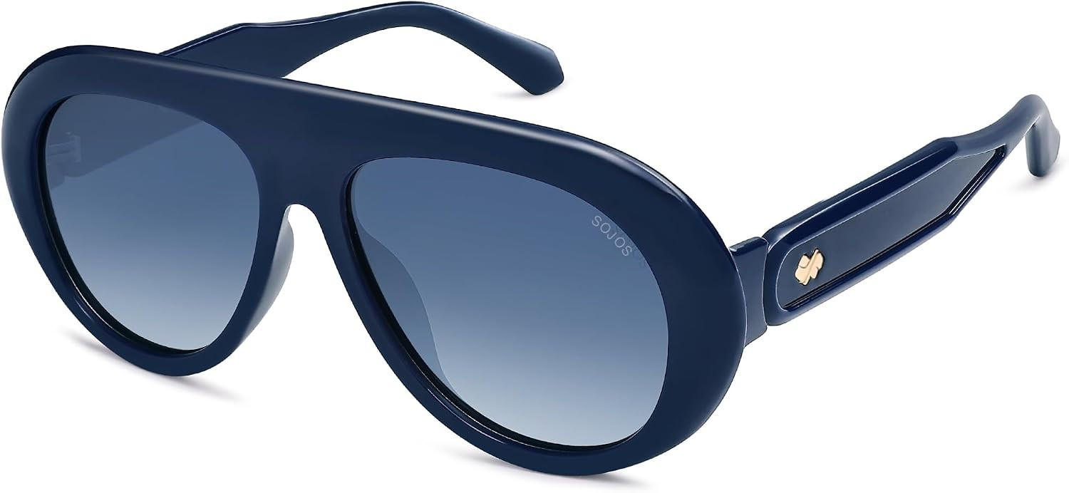 SOJOS Trendy Oversized Polarized Aviator Sunglasses for Women Men SJ2390 | Amazon (US)