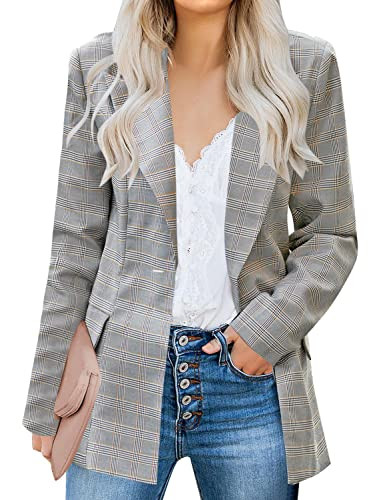 luvamia Women's Casual Long Sleeve Lapel Button Slim Work Office Blazer Jacket | Amazon (US)