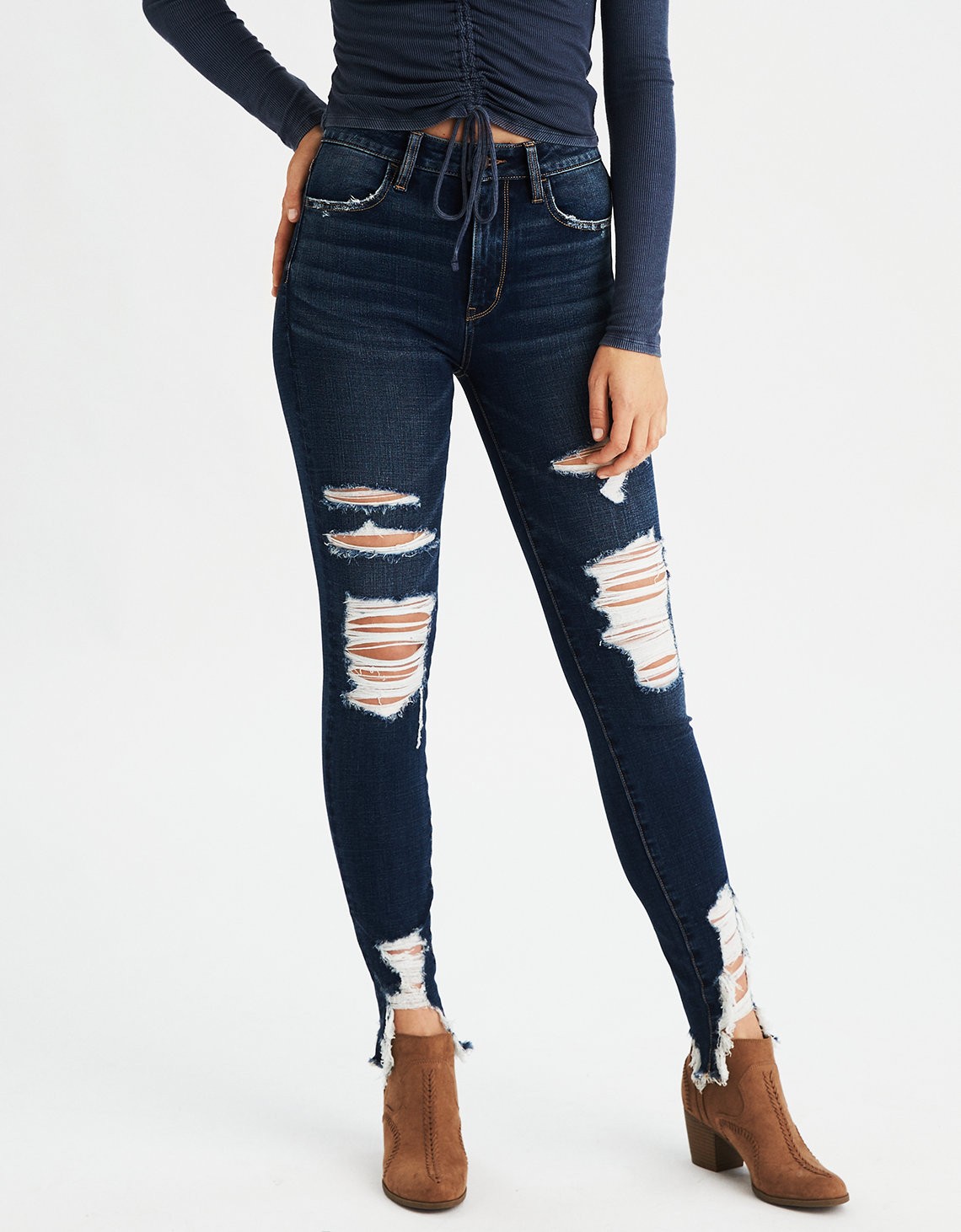 Super High-Waisted Jegging, Shredder Indigo | American Eagle Outfitters (US & CA)