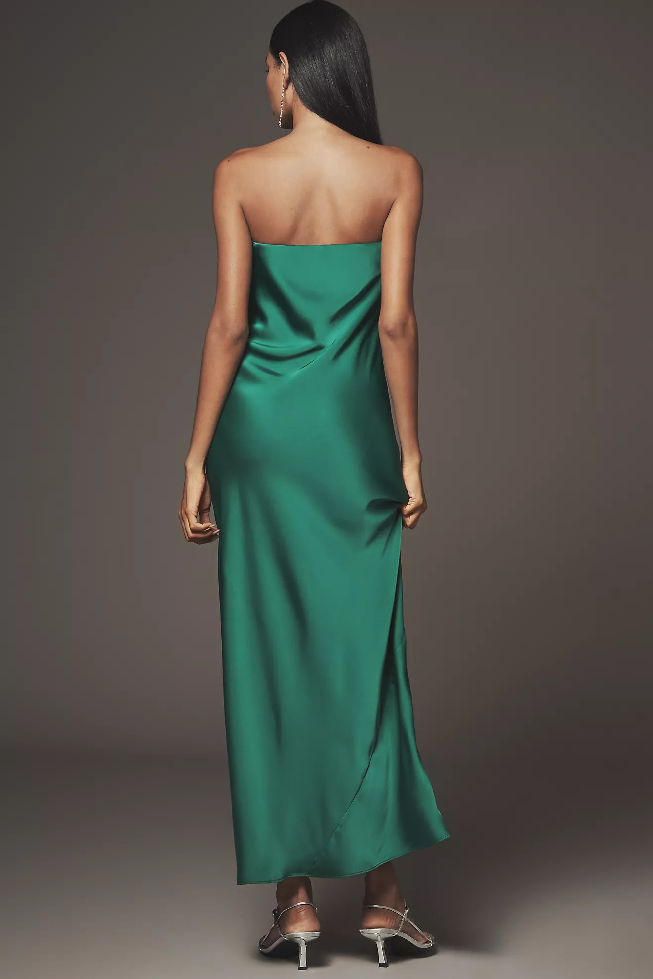 The Fleur Strapless Satin Maxi Slip Dress | Anthropologie (US)