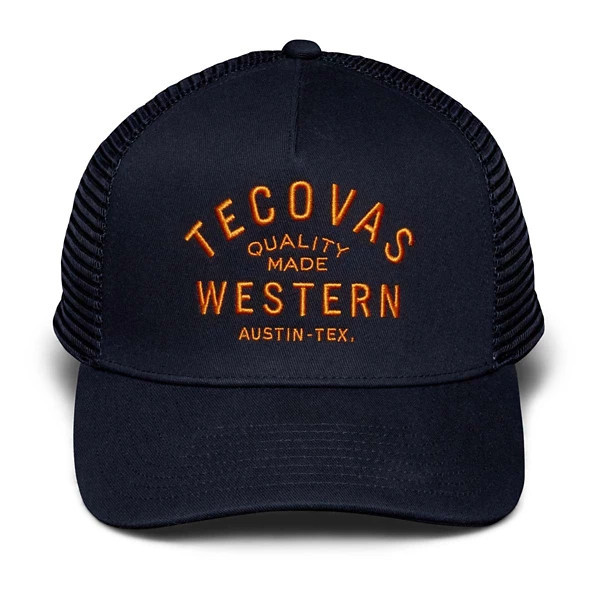 Men's Tecovas Quality Made Trucker Snapback Hat One Size BlackOrange | Scheels