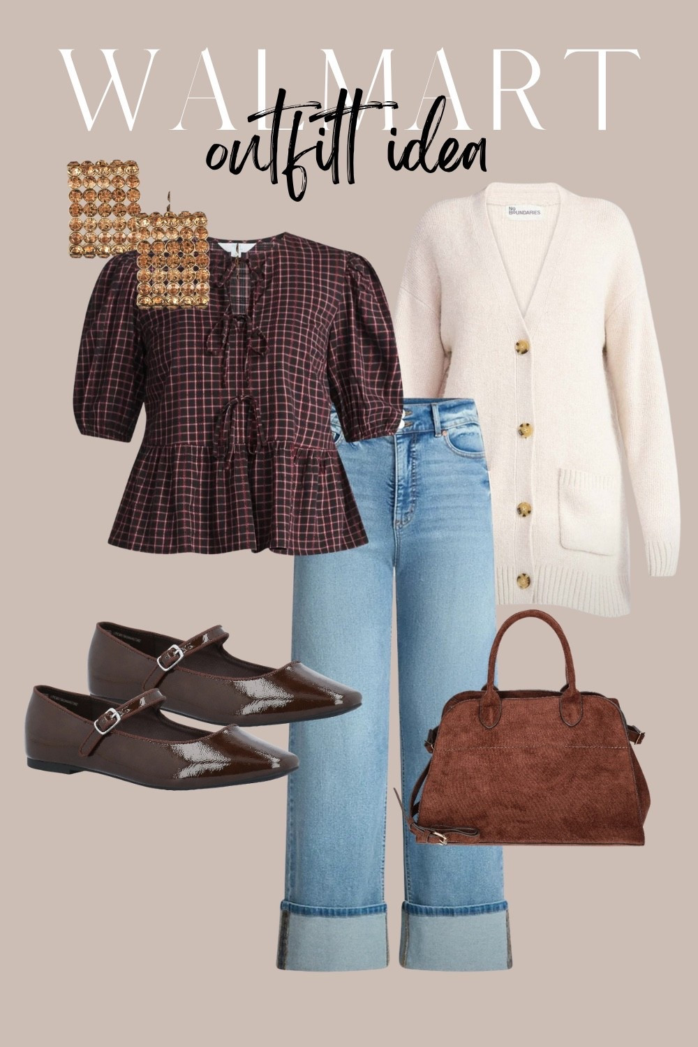 Walmart fall outfit idea
Patent ballet flats, ankle jeans, plaid babydoll top, boyfriend cardigan, grampa cardigan

#LTKStyleTip #LTKFindsUnder50 #LTKSeasonal
