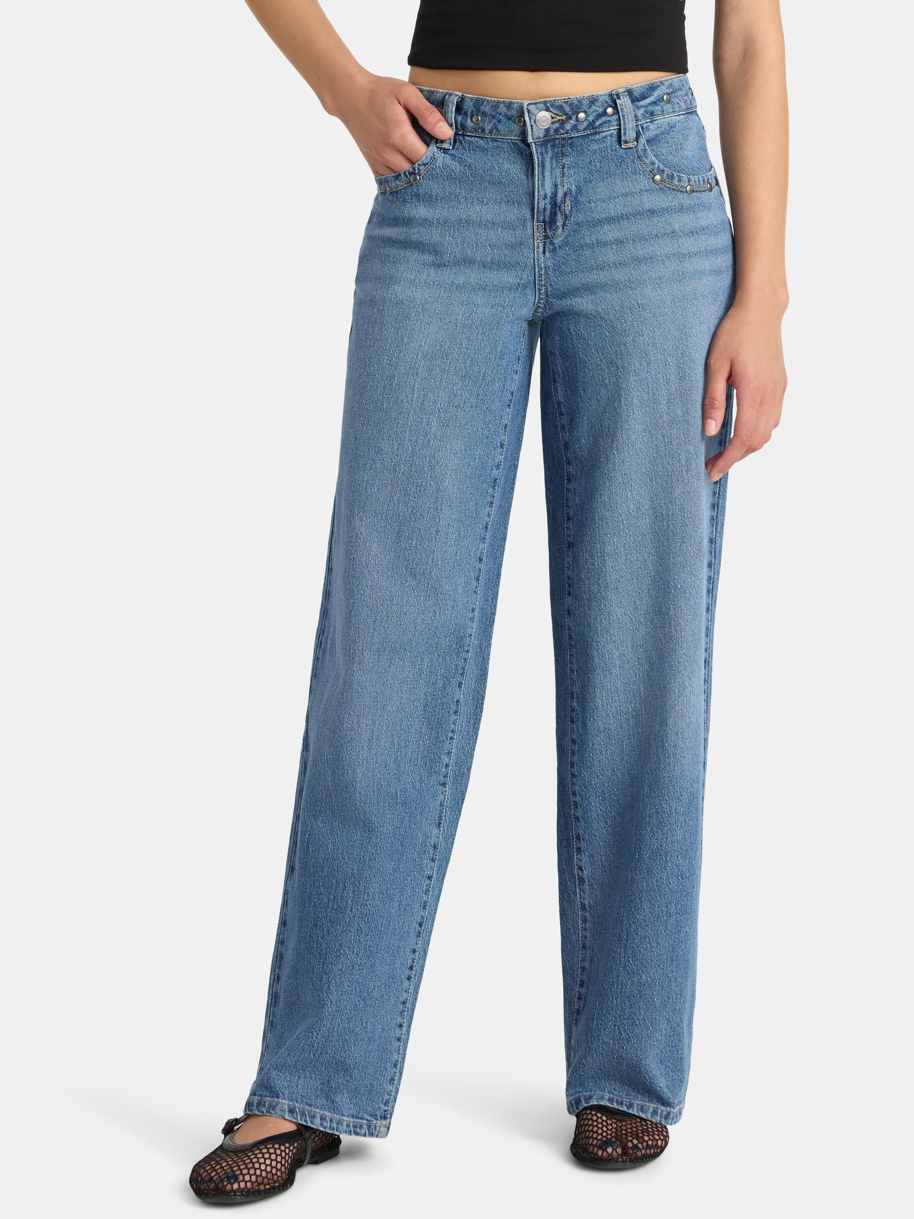 No Boundaries Studded Jean, Women's - Walmart.com | Walmart (US)