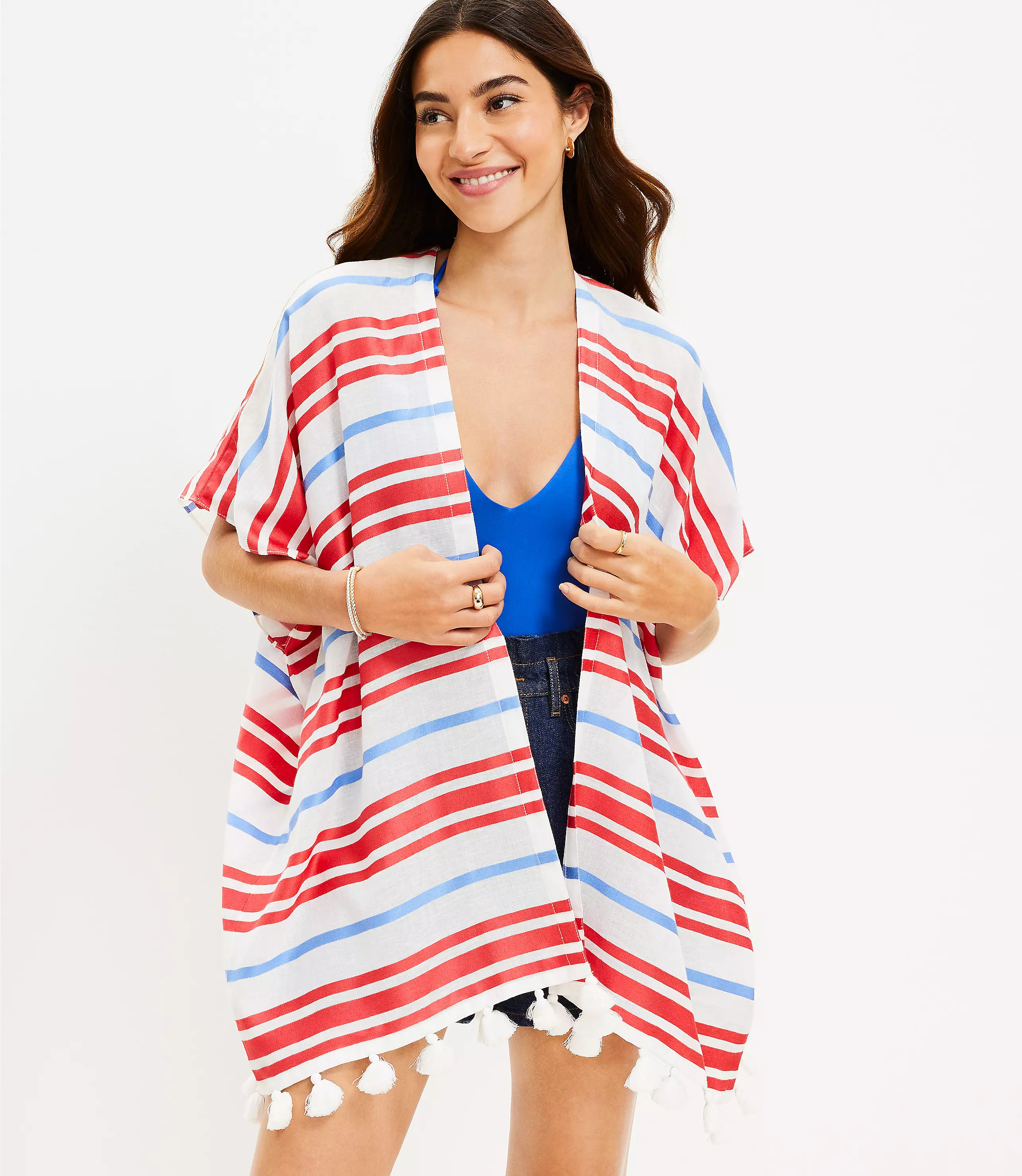 Mixed Stripe Wrap | LOFT