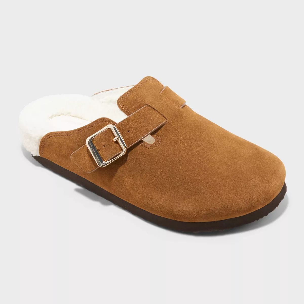 Women's Polly Shearling Mule Clogs - Universal Thread™ Brown 5 | Target