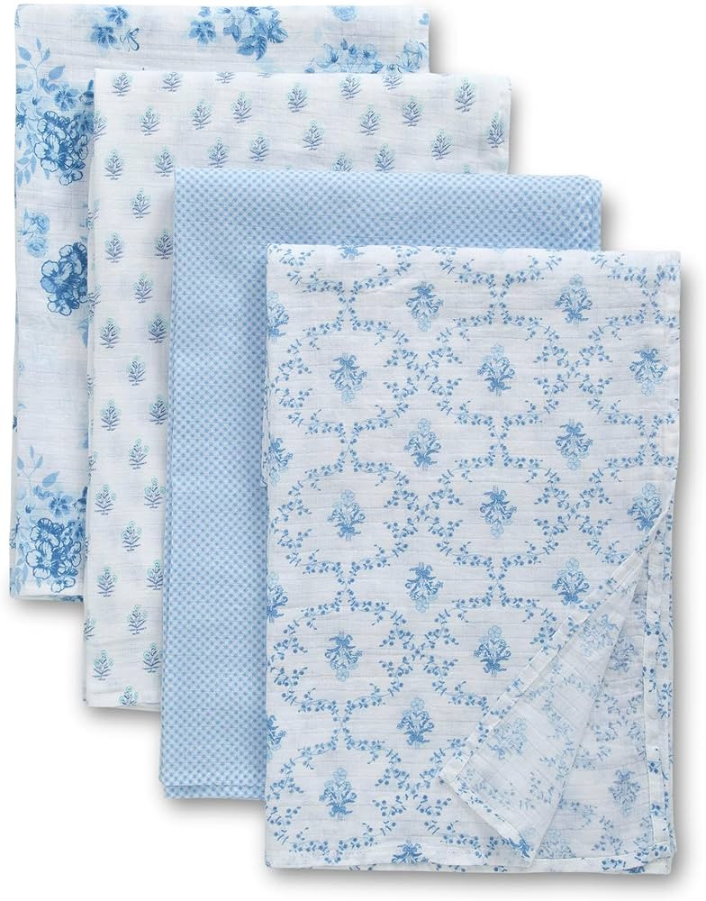 Delta Children 100% Cotton Muslin Baby Receiving Blankets for Girls and Boys – 47x47 Inches (Pa... | Amazon (US)