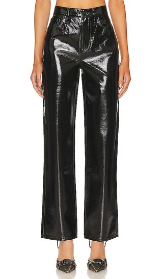 Cassie Super High Rise Straight in Black Vinyl | Revolve Clothing (Global)