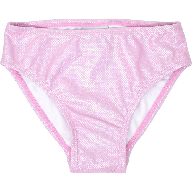 UPF 50 Girls Swim Bottom, Sparkling Sunset Pink - Flap Happy Shorts | Maisonette | Maisonette