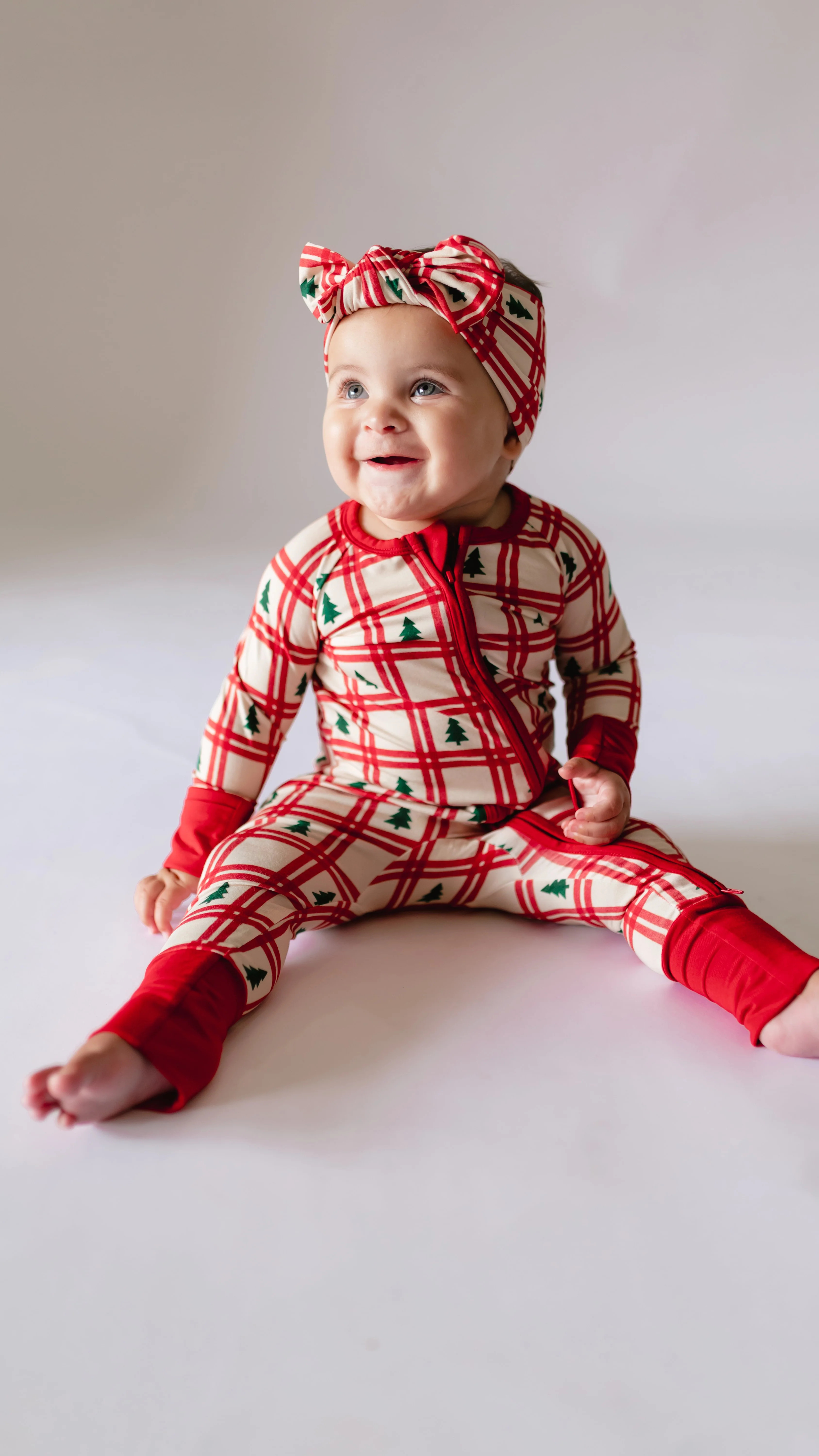 Infant Romper in Christmas Plaid | Silks Design