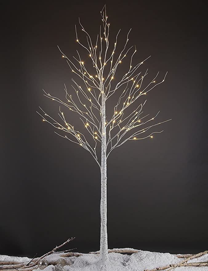 LIGHTSHARE 8FT 132 LED Birch Tree,Home,Festival,Party,Christmas,Indoor and Outdoor Use,Warm White | Amazon (US)