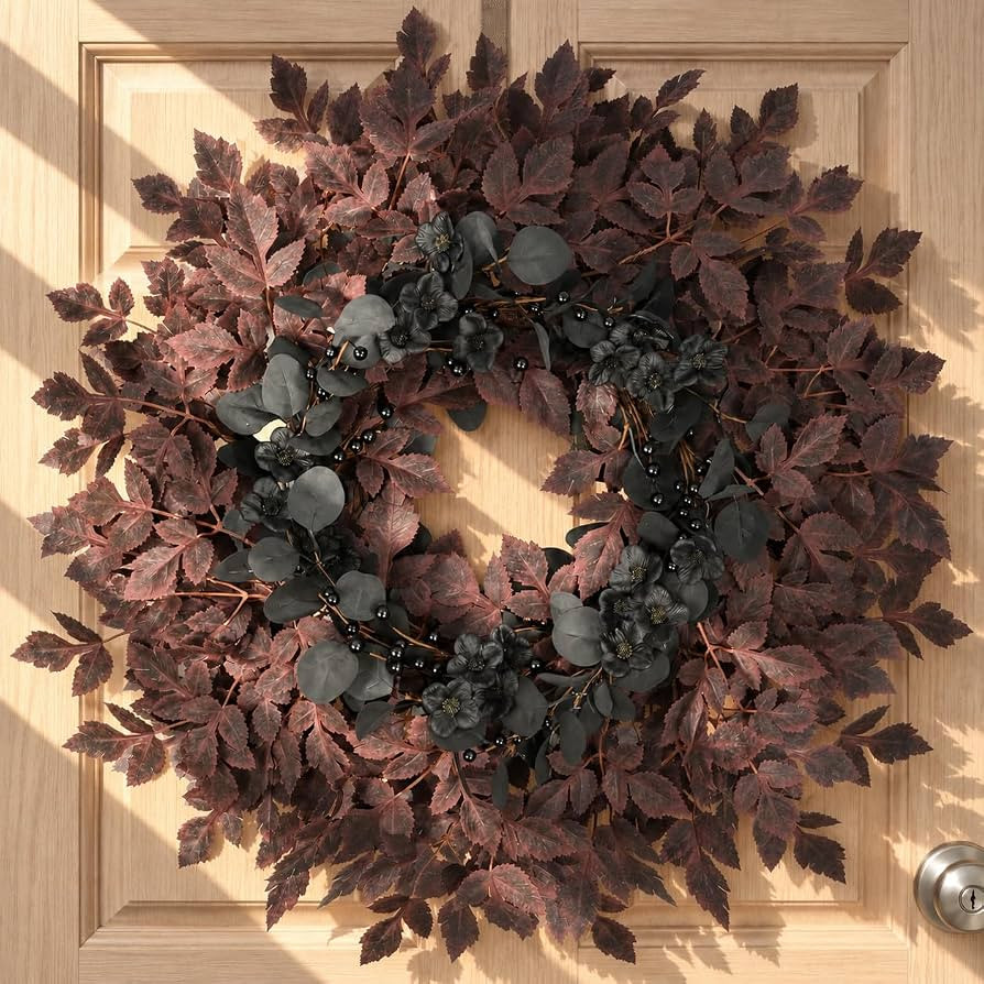 Agusbagli 28\u2019\u2019 Artificial Cimicifuga Fall Wreath for Front Door, Fall Decor | Amazon (US)