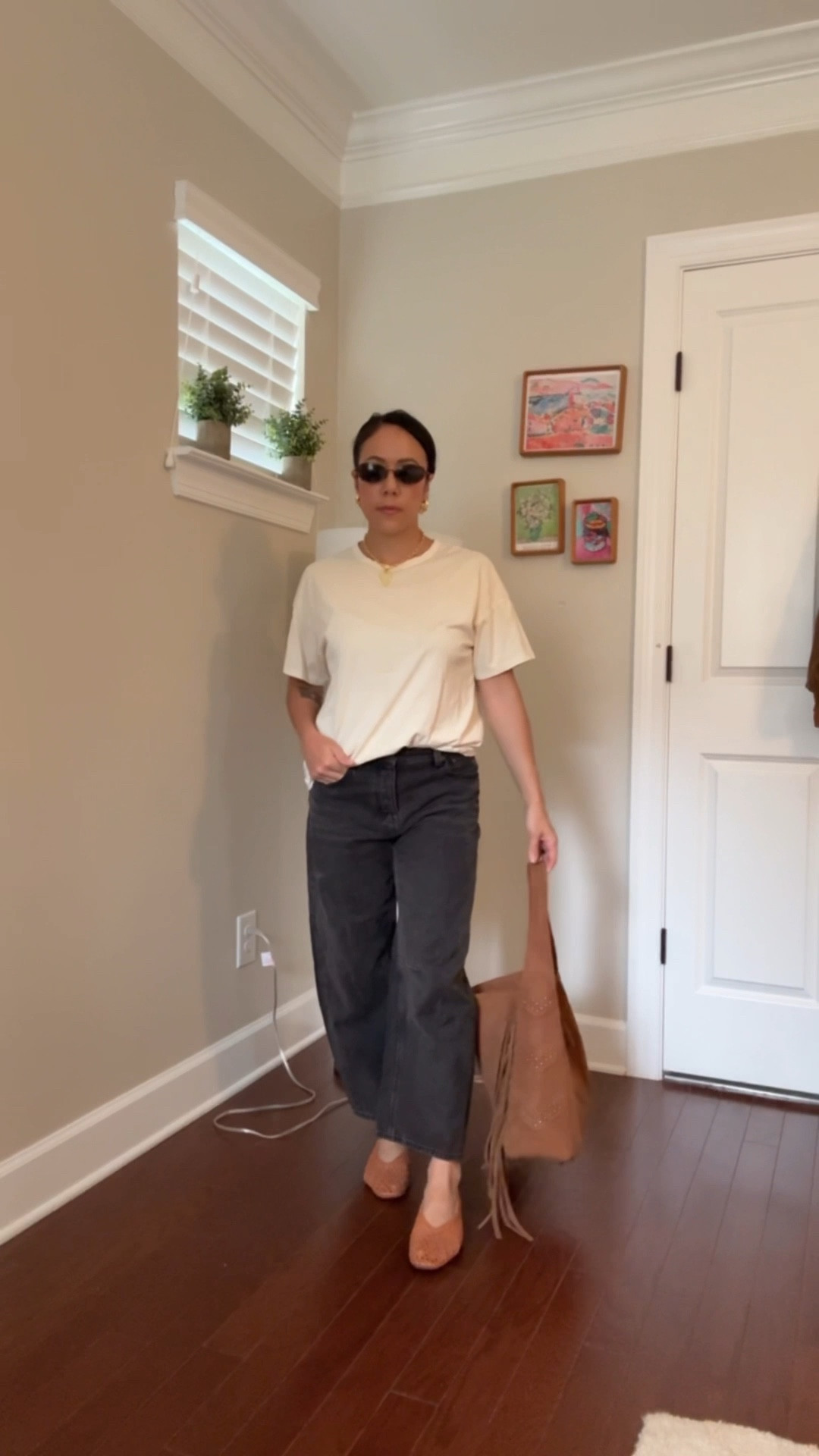 Simple casual outfit for drop off, pickup, anywhere I might be tempted to wear a sloppy athleisure set 😂 Size 26 in Madewell jeans, S in Everlane shirt, size 7 in shoes. 

#LTKSeasonal #LTKPetite #LTKFindsUnder100