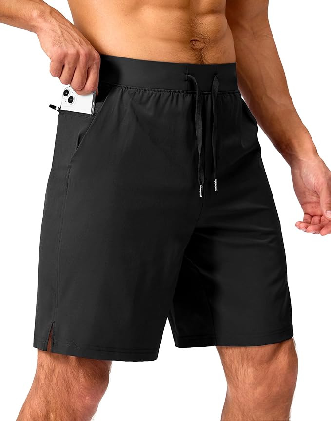 Soothfeel Men's Running Shorts with Zipper Pockets 9"/ 7"/ 5" Lightweight Basketball Gym Workout ... | Amazon (US)