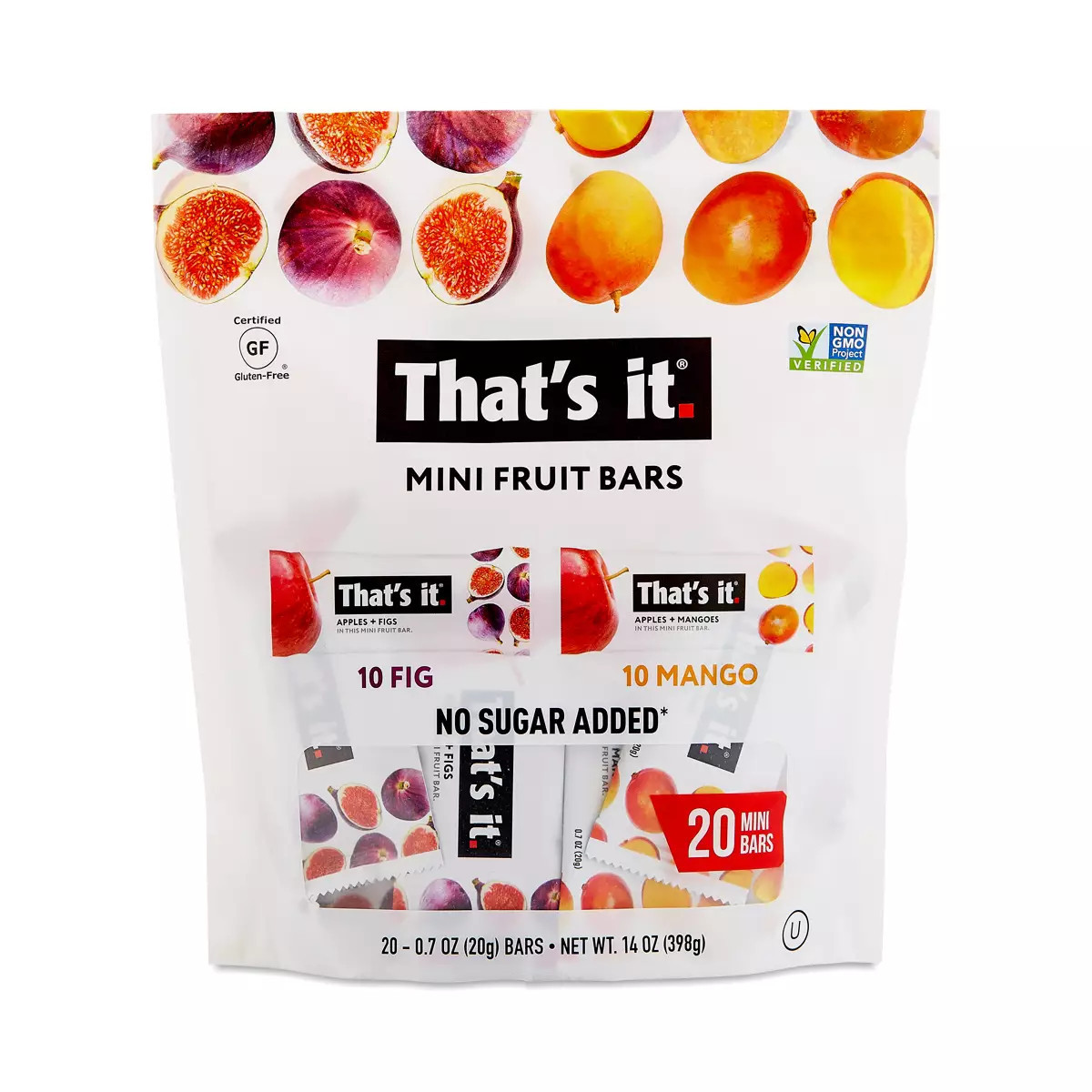 That's It Mango/Fig Mini Fruit Bar Variety Pack 20 bars (0.7 oz each) | Thrive Market