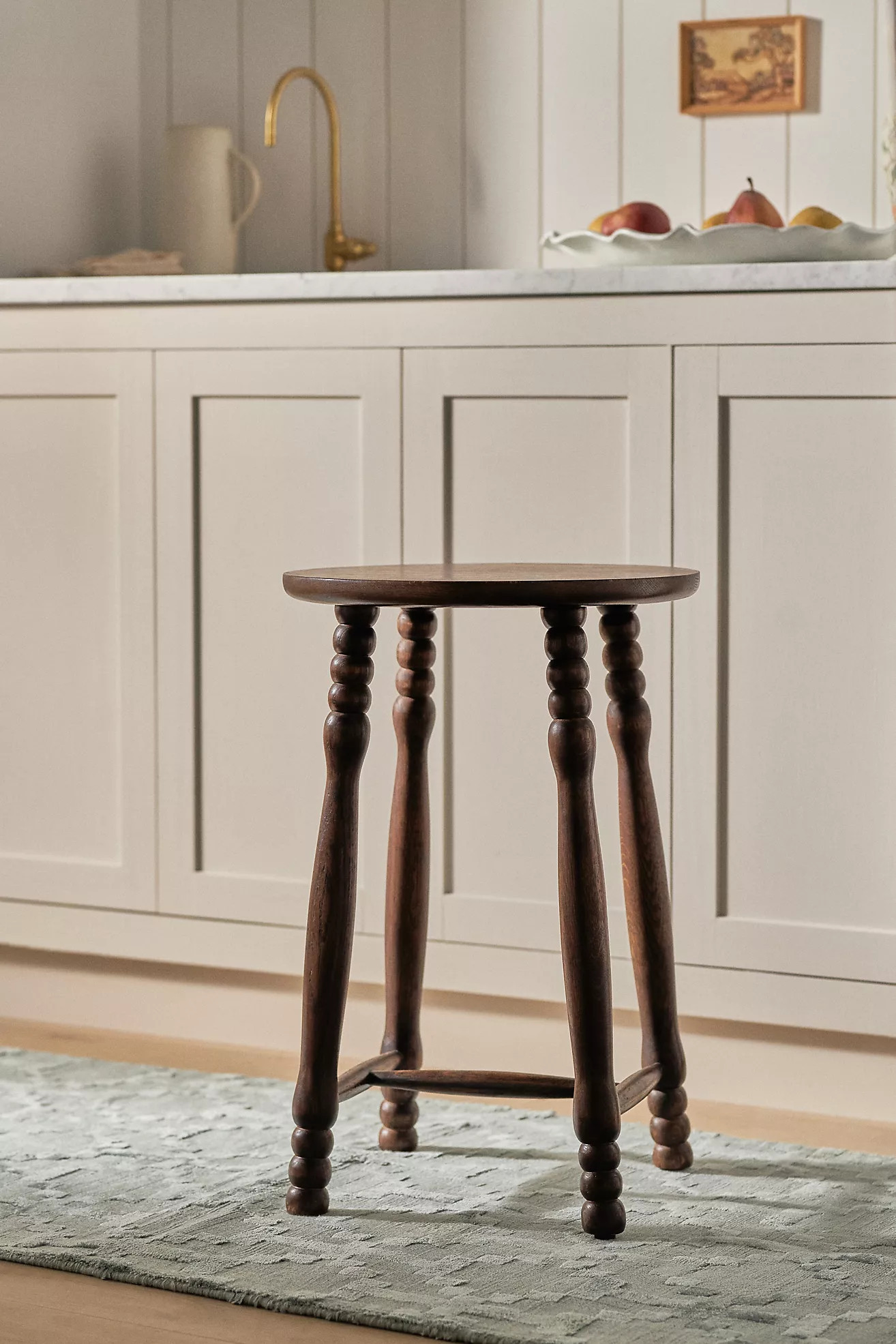 Pierre Turned Wood Counter Stool | Anthropologie (US)