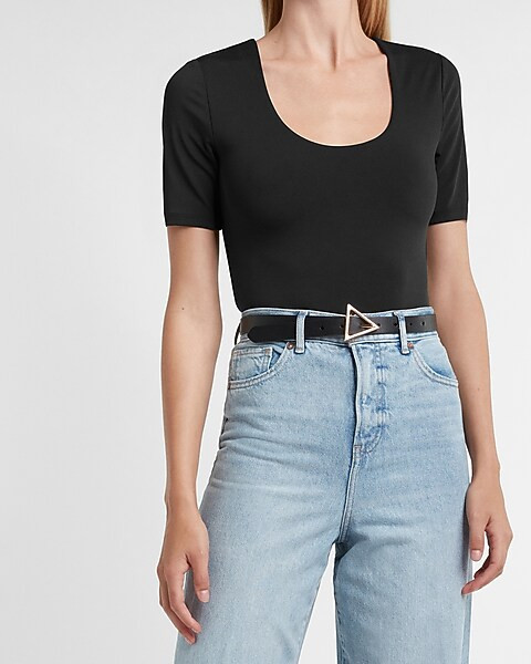 Body Contour Scoop Neck Thong Bodysuit | Express