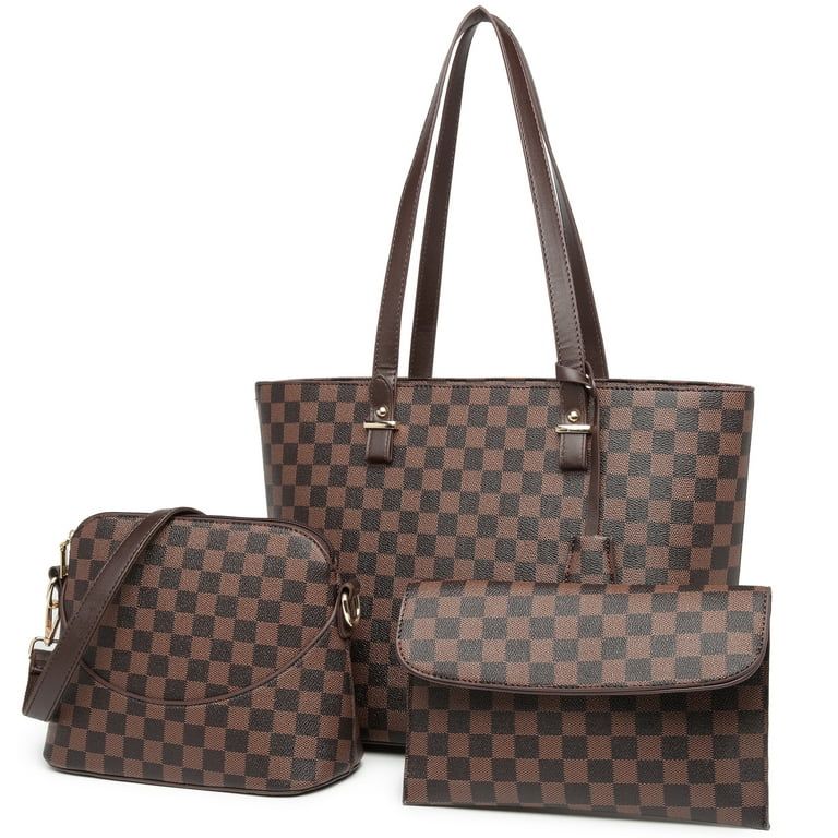 MILA KATE Women Checkered bags 3Pcs Set. Checkered Tote Bag, Shoulder Bag Hobo for 1 Price | Walmart (US)