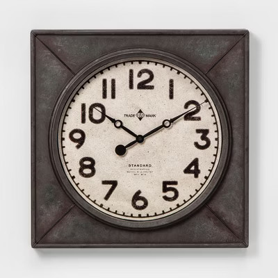 20" Square Industrial Wall Clock - Threshold™ | Target