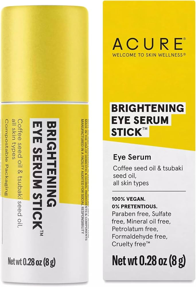 Acure Brightening Eye Serum Stick, Eye Serum, Coffee Seed Oil & Tsubaki Seed Oil, For All Skin Ty... | Amazon (US)
