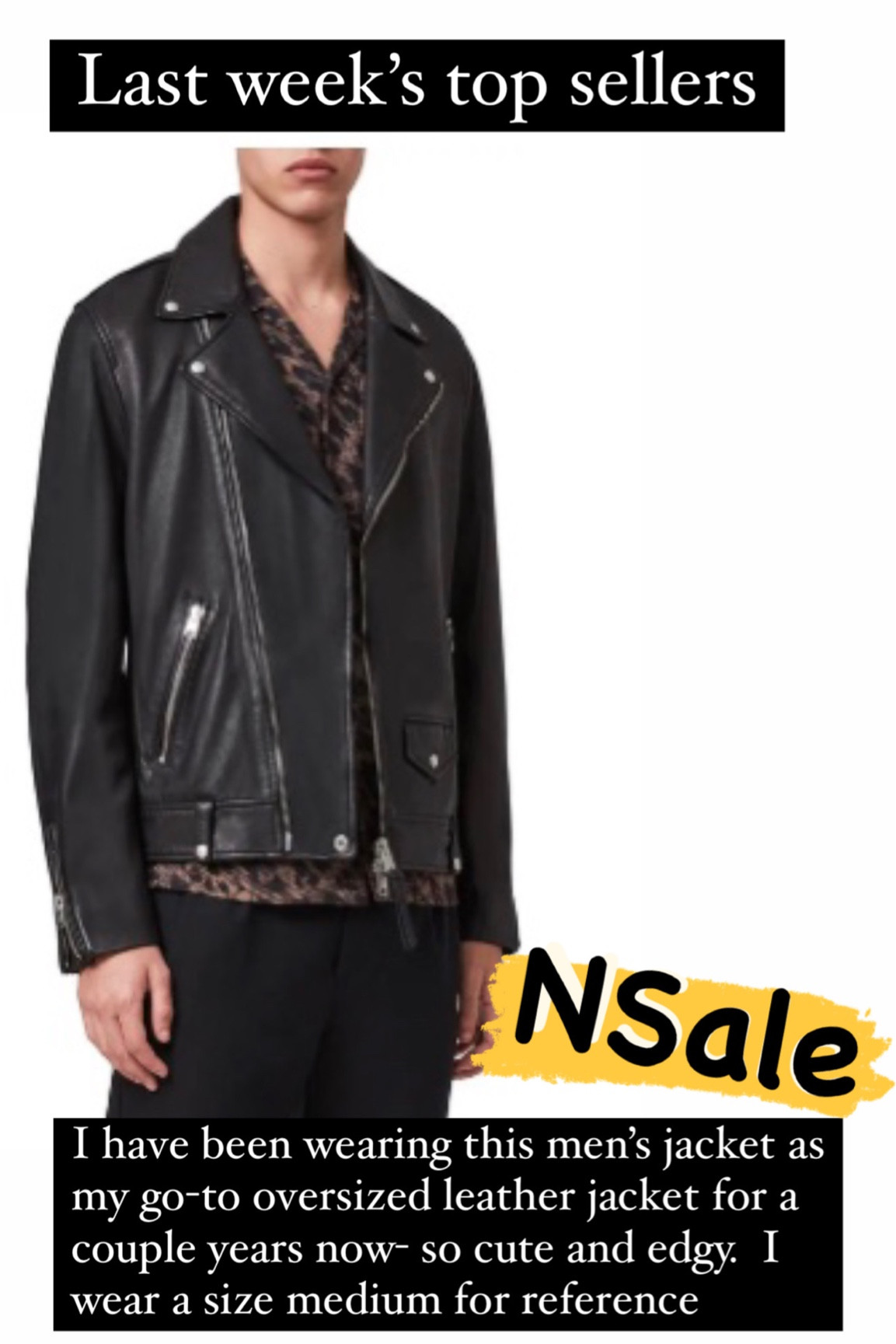 My go to oversized leather jacket- I wear a medium.  I’ve been wearing it on repeat for a couple years now 

#LTKstyletip #LTKsalealert #LTKxNSale