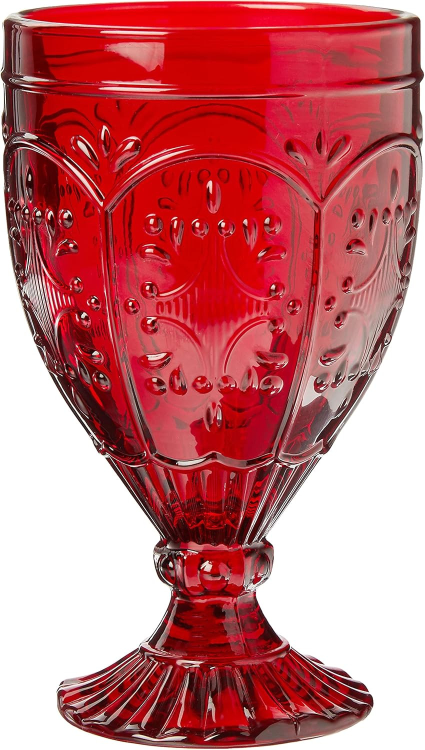Fitz and Floyd Trestle Glassware Ornate Goblets, 4 Count (Pack of 1), Red | Amazon (US)
