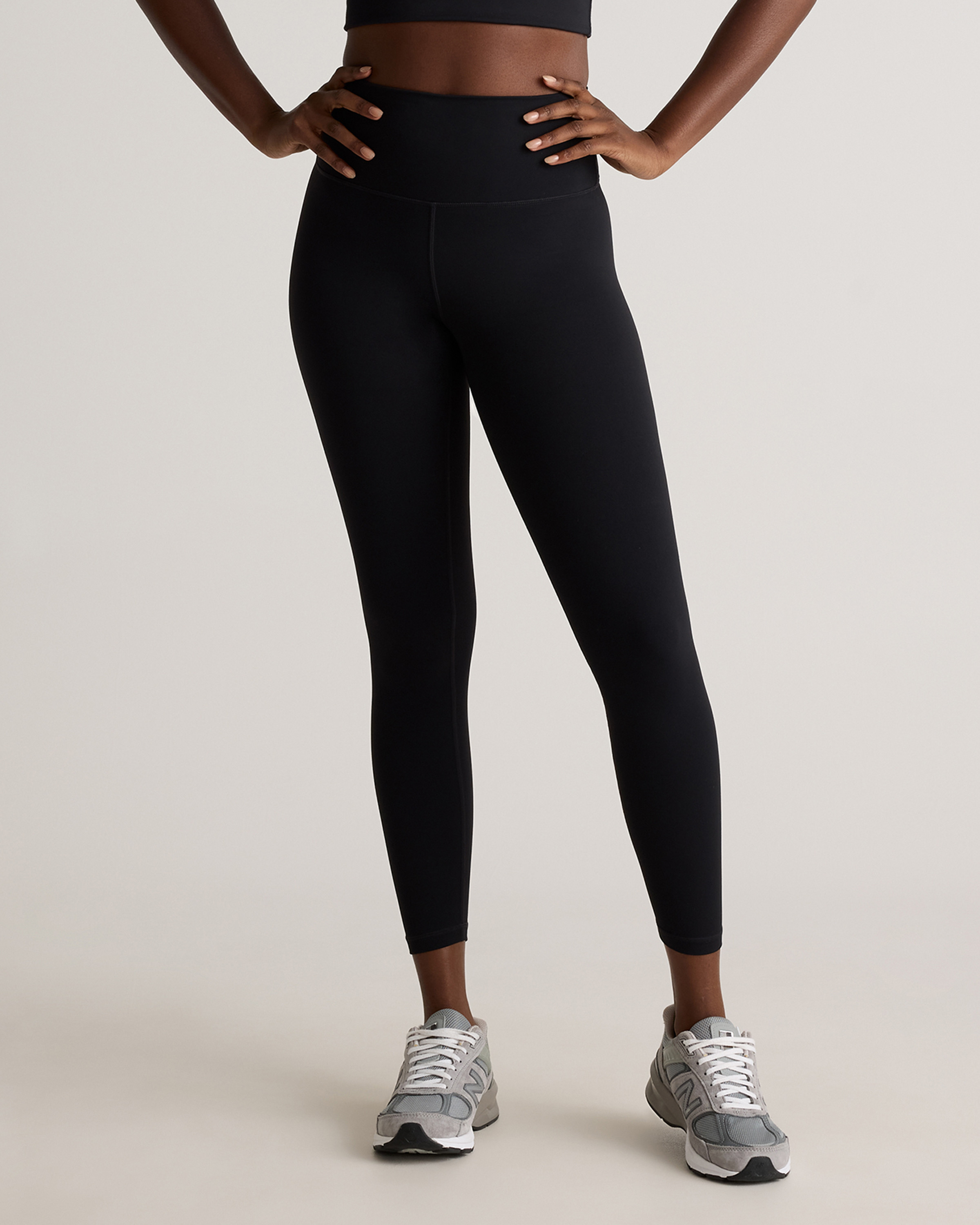 Quince | Women's Power-Up High-Rise Training Legging in Black, Size Small, Nylon/Spandex | Quince