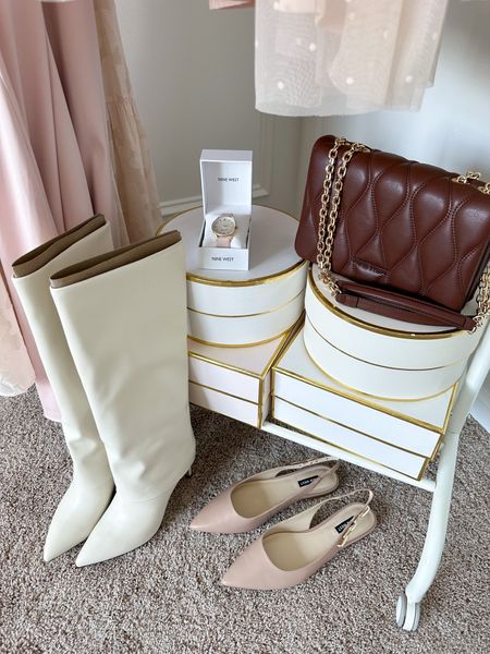 Nine West finds I'm loving for fall. I love this bag and knee high white boots. 

#LTKstyletip #LTKbeauty #LTKSeasonal