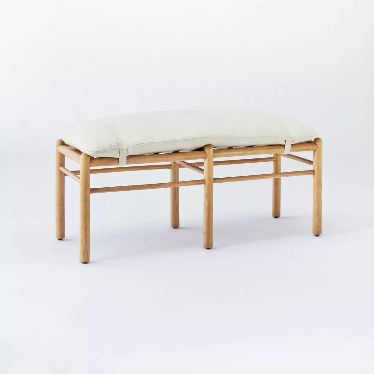 Emery Wood and Upholstered Bench with Straps Natural - Threshold™ designed with Studio McGee: E... | Target