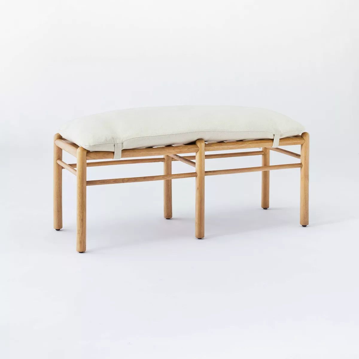Emery Wood and Upholstered Bench with Straps Natural - Threshold™ designed with Studio McGee | Target