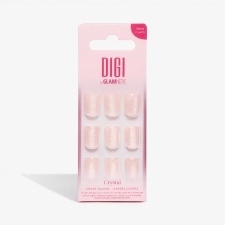 DIGI by Glamnetic Short Square Artificial Press-on Nails Crystal 24 Pieces | Walmart (US)