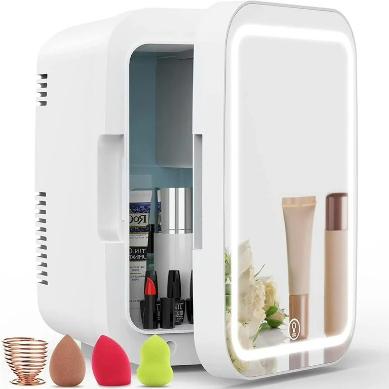 Werseon Mini Fridge, Portable Beauty Makeup Skincare Fridge with LED Mirror Door | Walmart (US)