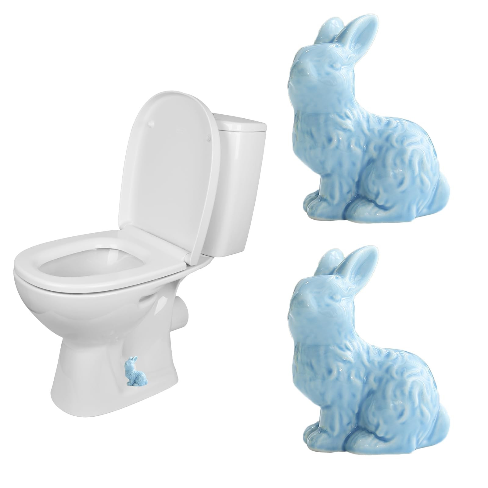 Toilet Bolt Caps, 2 Pcs Ceramic Bunny Decorative Toilet Bolt Covers, Toilet Screw Covers Decorati... | Amazon (US)