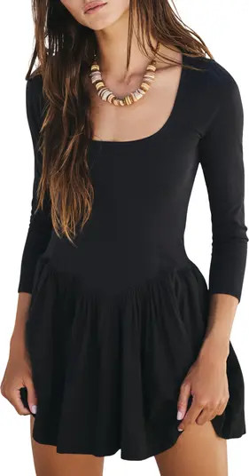 Onda Long Sleeve Stretch Cotton Minidress | Nordstrom