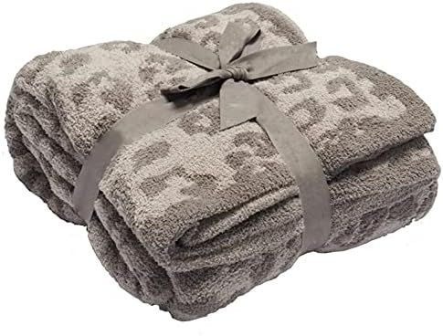 Soft Chic Cable Leopard Knitted Throw Blanket Luxury Fleece Fluffy Lightweight Blankets for Chair... | Amazon (CA)
