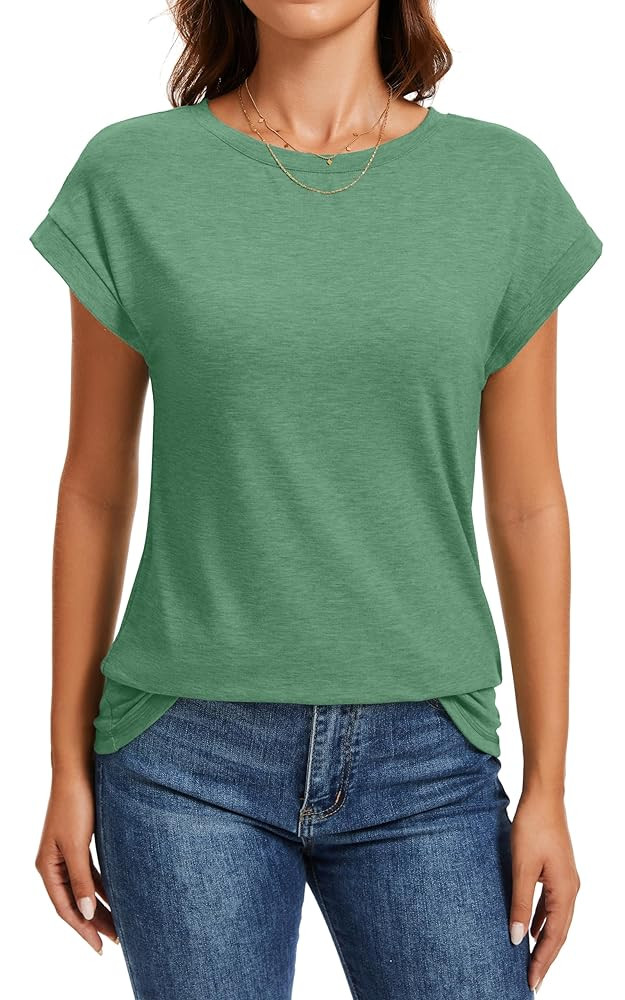 Womens Summer Tops Going Out Workout Outfits Spring T Shirts Business Casual Dressy Fashion Trend... | Amazon (US)