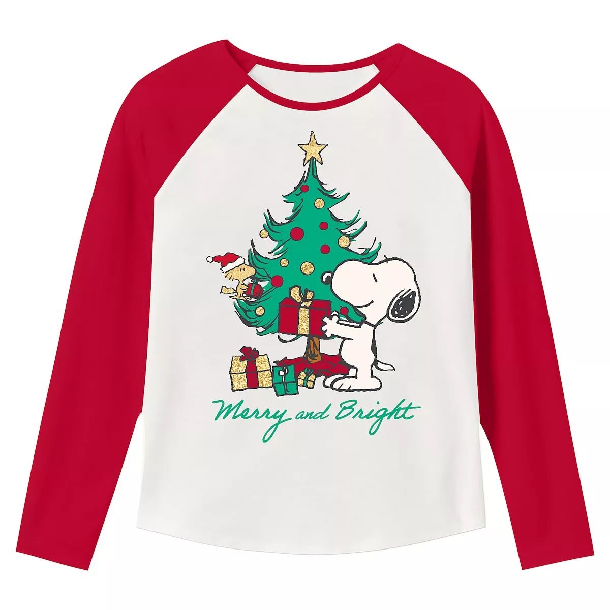 Toddler Girl Jumping Beans® Peanuts "Merry and Bright" Raglan Graphic Tee | Kohl's