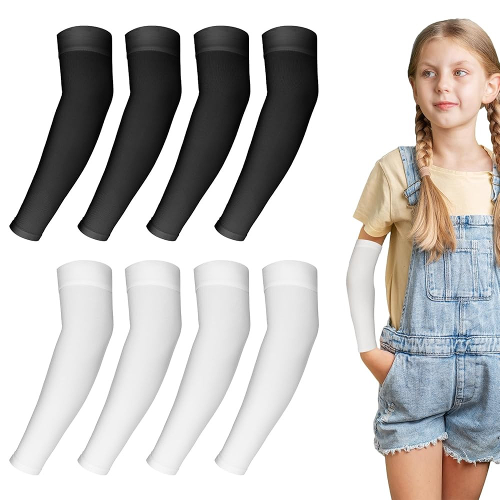 4 Pairs Kids Arm Sleeves, UV Sun Protection Arm Sleeves for Men Women Upf 50 Compression Cooling ... | Amazon (US)