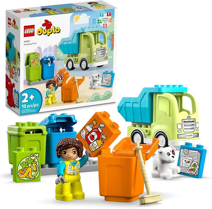 LEGO DUPLO Town Recycling Truck 10987 Building Toy Set, Learn Through Play with This STEM Creativ... | Amazon (US)