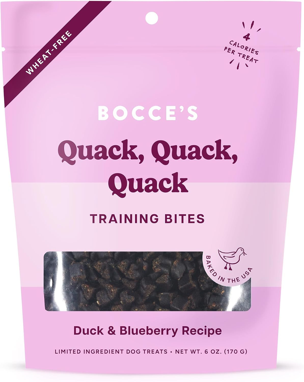Bocce's Bakery Quack Quack Quack Dog Training Treats, Duck & Blueberry, 6oz | Amazon (US)
