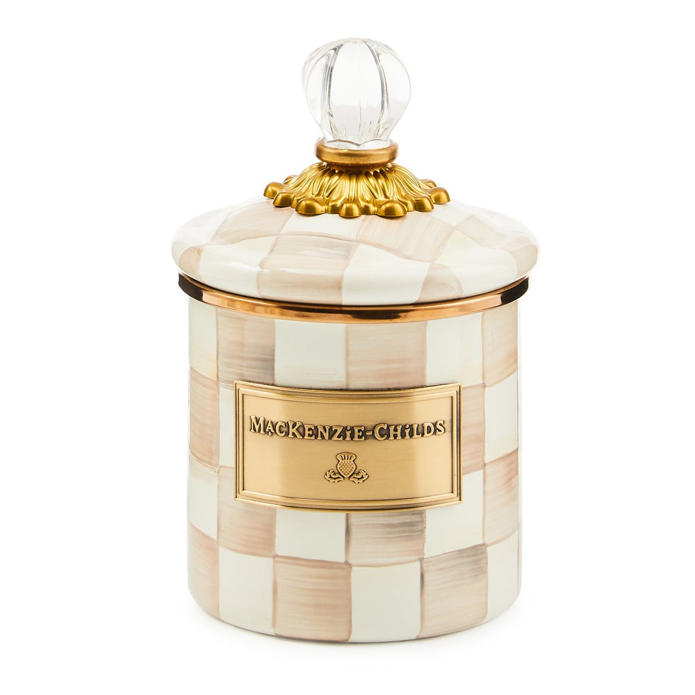 Mocha Check Demi Canister | MacKenzie-Childs