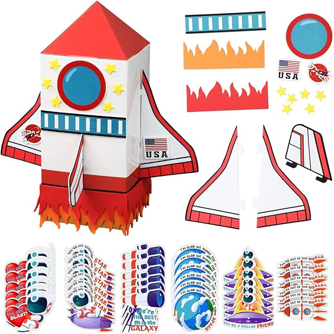 Pasimy Valentines DIY Mailbox for Kids with Greeting Cards Valentine's Day Card Box for School Cl... | Amazon (US)