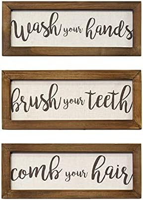 Stratton Home Décor Stratton Home Decor Set of 3 Printed Linen Bathroom Rules Wall Art, 12.25" W... | Amazon (US)