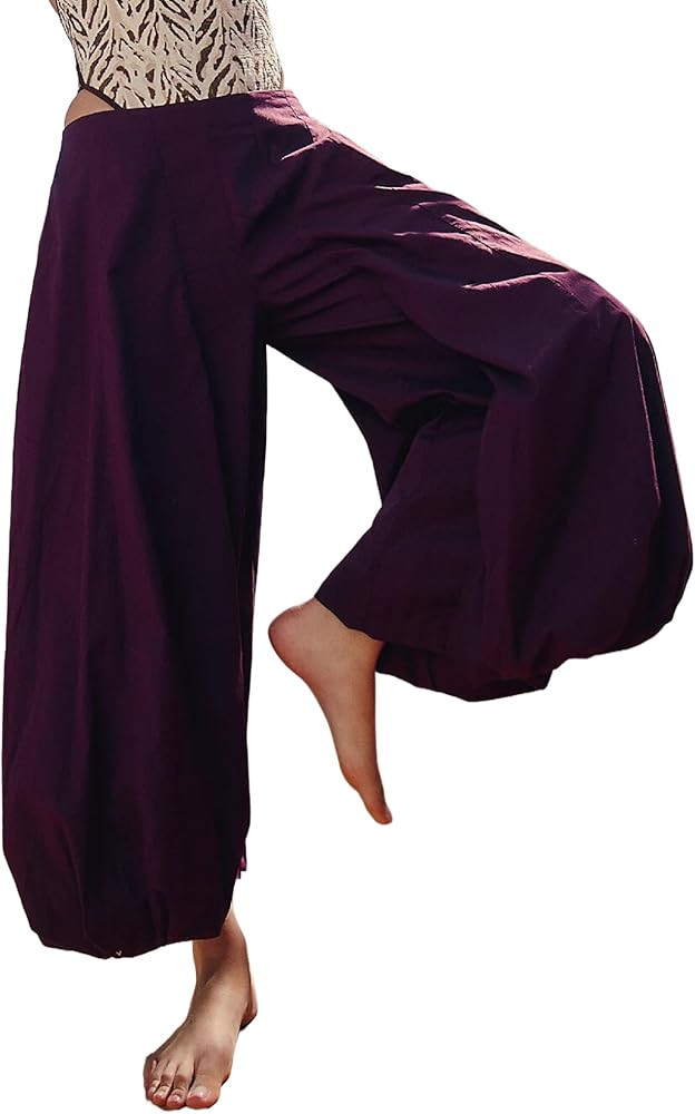 Women Balloon Pants Y2k High Waist Pleated Long Bloomers Pants Wide Leg Harem Lantern Trousers Go... | Amazon (US)