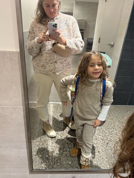 Airport bathroom selfie…Boston to Vail travel outfits. 

Girls fashion, loungewear, 

#LTKstyletip #LTKfindsunder50 #LTKkids