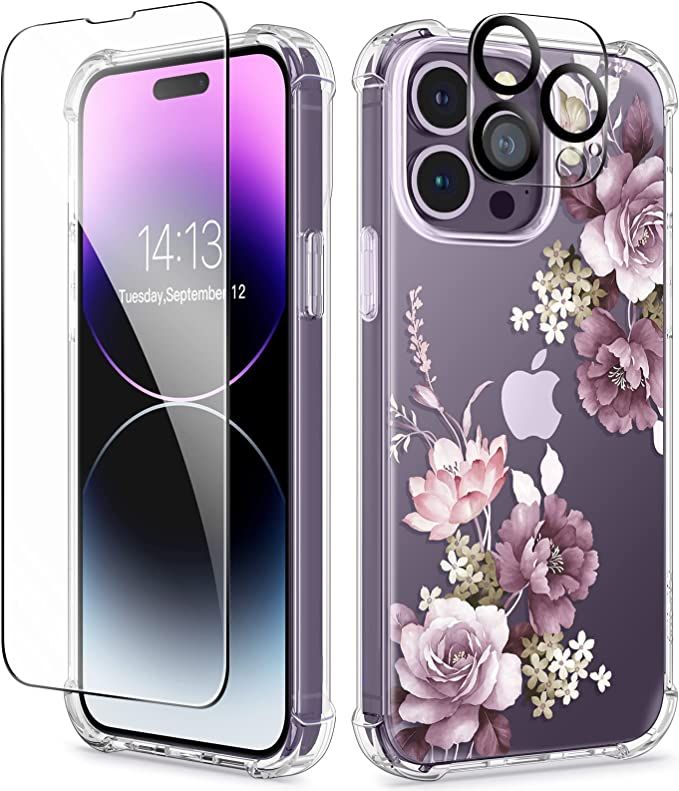 GVIEWIN Case Compatible with iPhone 14 Pro Max 6.7 Inch, with Screen Protector + Camera Lens Prot... | Amazon (US)