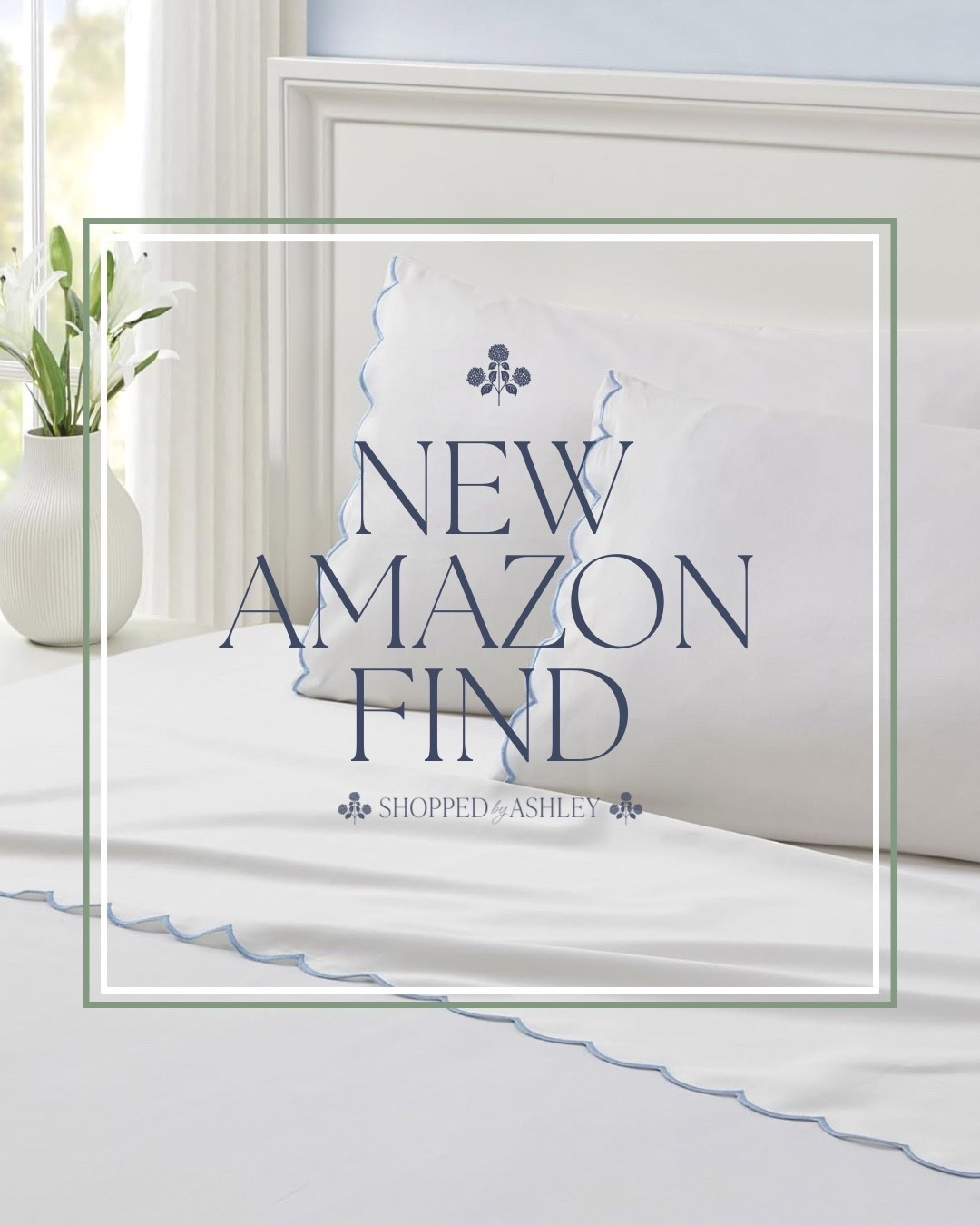 New scallop sheets and pillowcases from Amazon 😍🙌🏻

Blue and white sheets, scallop sheets, white sheets, Amazon home, Amazon sheets, bedding refresh 

#LTKStyleTip #LTKHome #LTKFindsUnder100