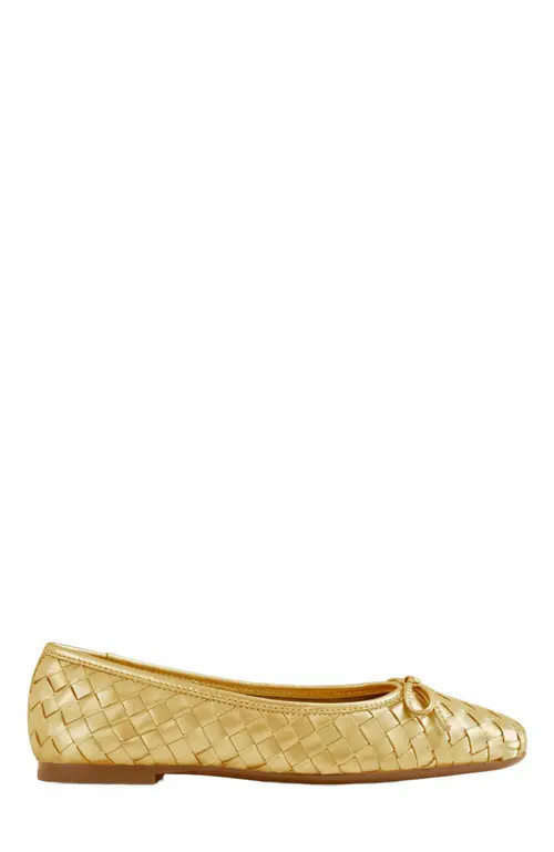 Bernardo Footwear Gwynn Woven Ballet Flat in Gold at Nordstrom, Size 7.5 | Nordstrom
