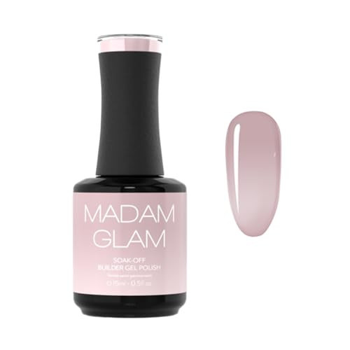 Madam Glam - Hema-Free Soak-Off Builder Gel - Light Pink - 15 ml 0.5 fl/oz - UV/LED - Increases Nail Flexibility, Prevents Nail Breaking - Super Long Lasting | Amazon (US)