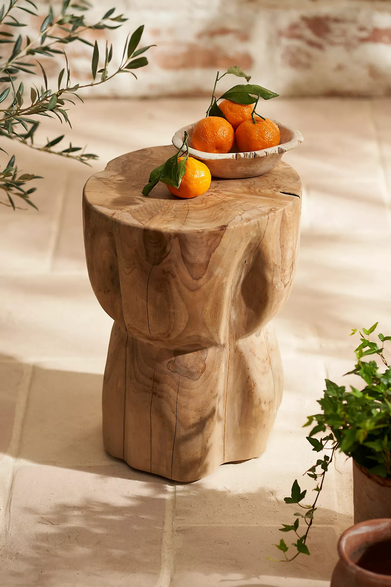Teak Root Hourglass Stool | Anthropologie (US)