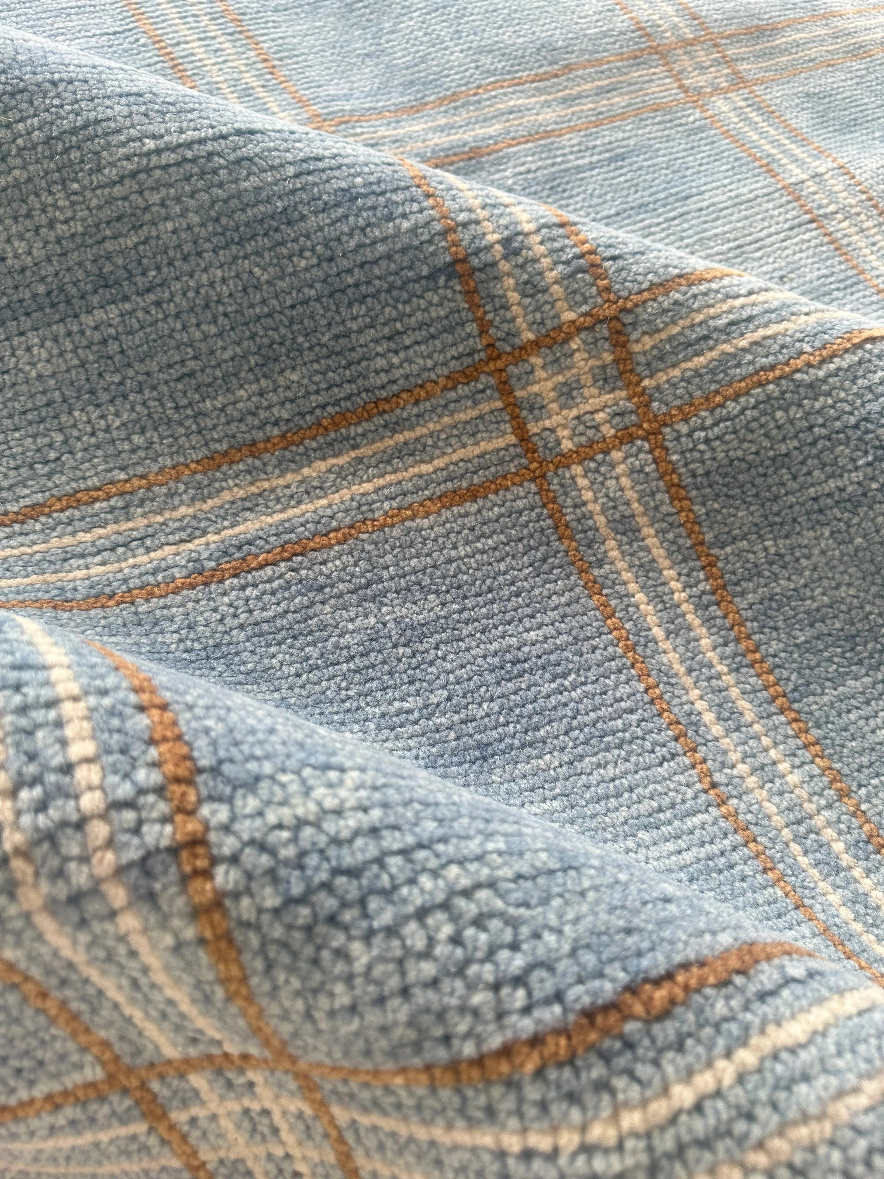 Concord Blue Plaid Rug | DFW Textile Sourcing